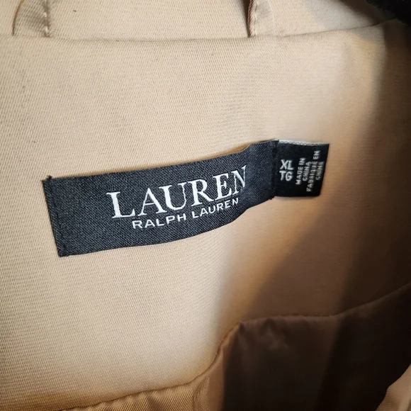 WOMEN'S LAUREN RALPH LAUREN CLASSIC TAN TRENCH COAT JACKET SIZE XL - Picture 7 of 12